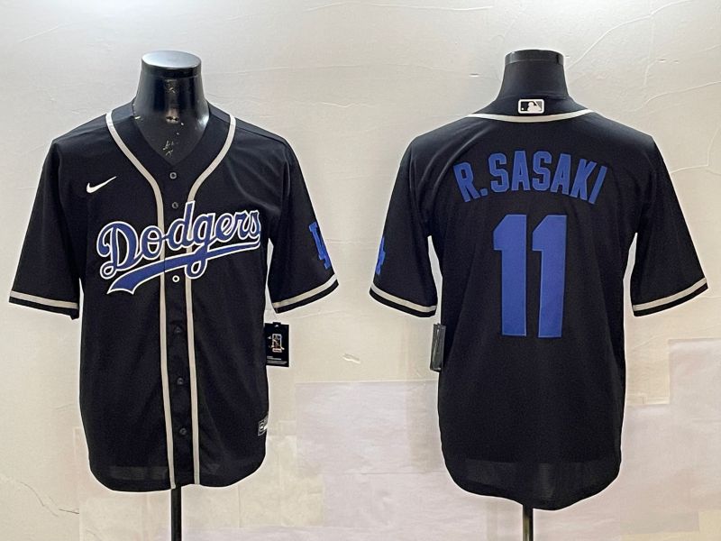 Men Los Angeles Dodgers #11 R.Sasaki Black Fashion Game 2025 Nike MLB Jersey style 13->los angeles dodgers->MLB Jersey